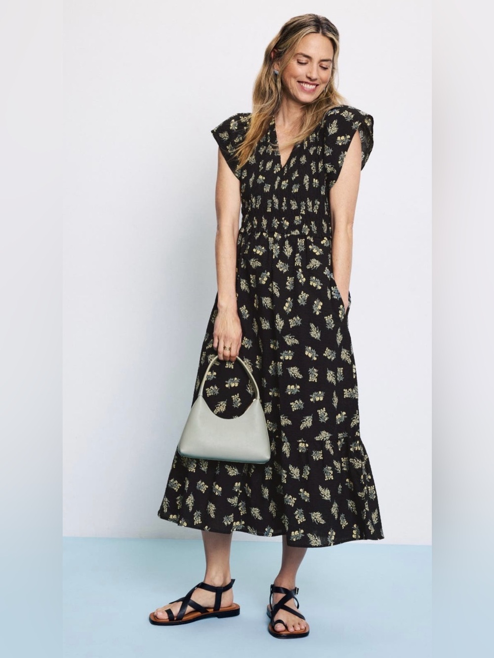 Rails “Clementine” Smocked Maxi Dress | Dark Amaryllis Floral | XS | Worn Twice